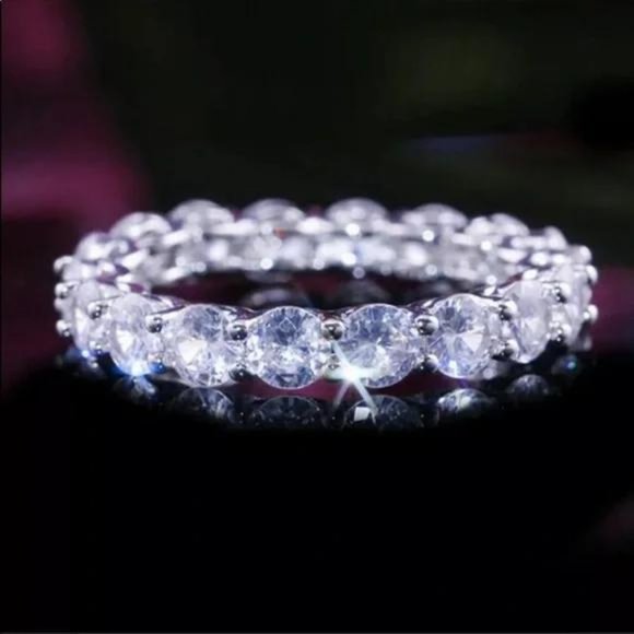 NEW ROUND DIAMOND 925 STERLING SILVER RING - Picture 4 of 5